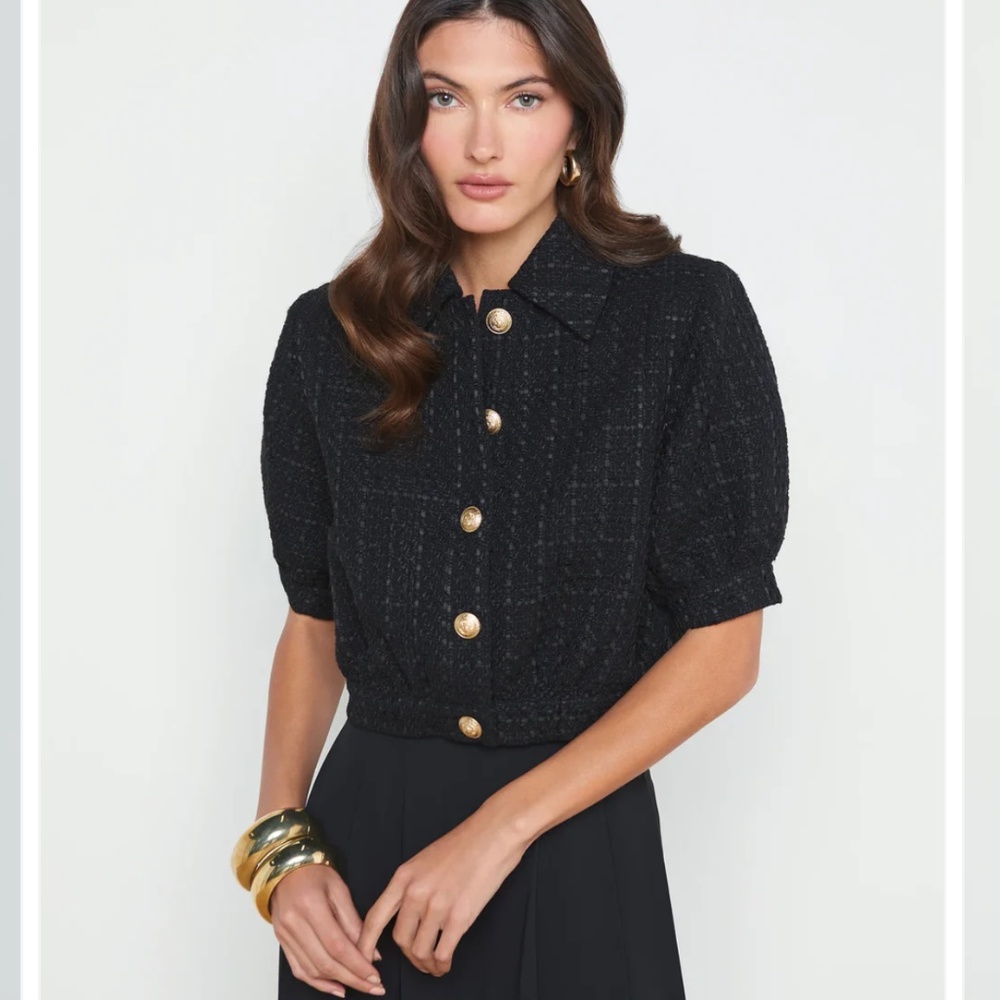 L'AGENCE COVE CROPPED JACKET IN BLACK - NWT (SIZE 0)